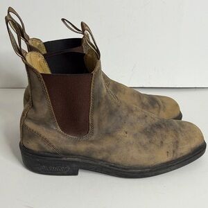 Blundstone Boots Mens AU 8.5 US 9.5 Rustic Brown Leather Chelsea Chisel Toe